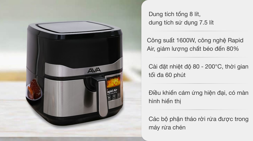 Nồi chiên không dầu AVA KDF-593D 7.5 lít