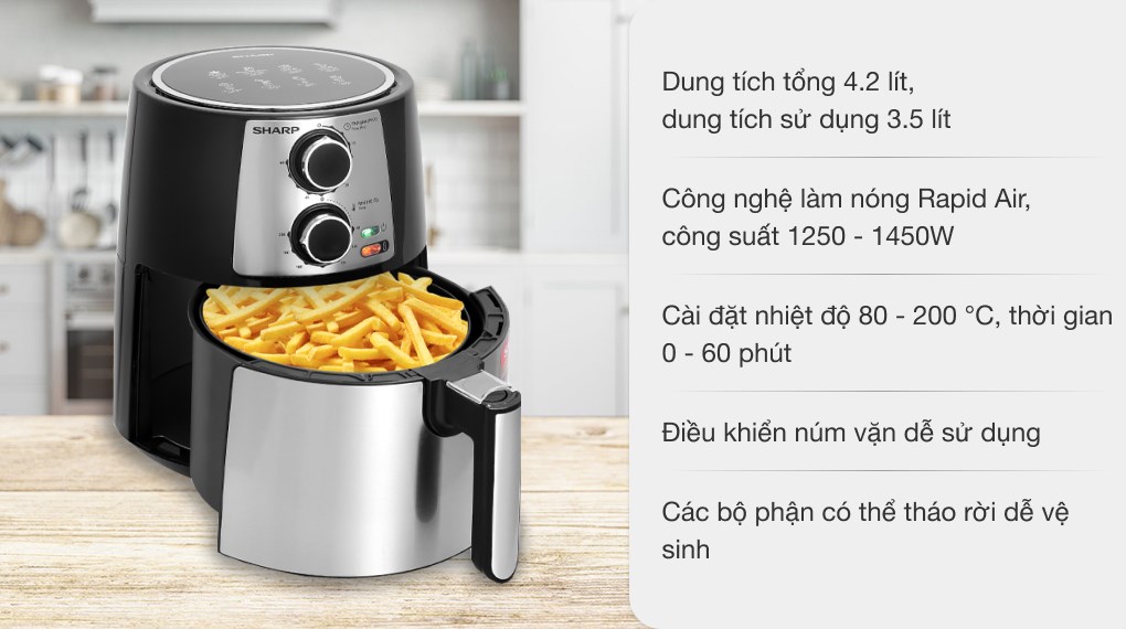 Nồi Chiên Không Dầu Sharp KF-AF42MV-ST 4.2 Lít: Giải Pháp Nấu Nướng Hiện Đại Cho Mọi Nhà